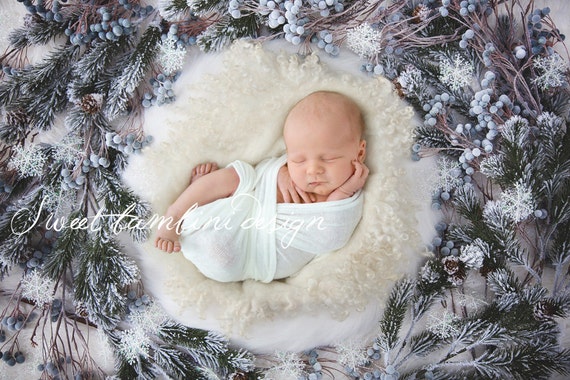 Christmas Digital Backdrop for Newborn Photography Frosted - Etsy UK
