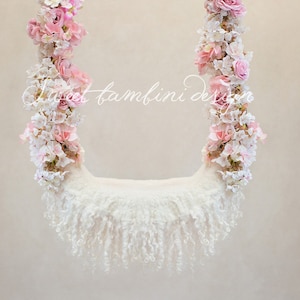 Digital Backdrop Newborn Photography Ariana Floral Swing image 2