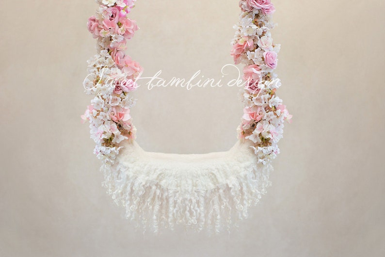 Digital Backdrop Newborn Photography Ariana Floral Swing image 2