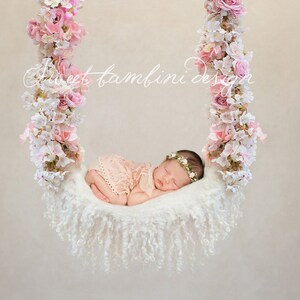 Digital Backdrop Newborn Photography Ariana Floral Swing image 1