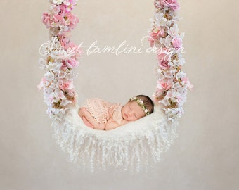 Digital Backdrop Newborn Photography -  Ariana Floral Swing