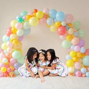 Easter Digital Backdrop - Balloon Arch, Instant Download ready for you to edit