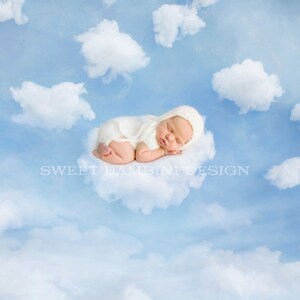 Newborn Photography Digital Backdrop for boys or girls - &quot; On Cloud 9&quot;