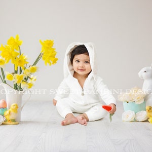 Sitter Digital Backdrop -  Easter Scene with fresh daffodils