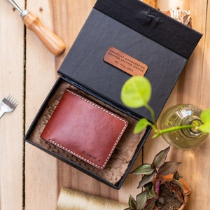 Cartera para pasaporte en piel flor, personalizada y personalizada [marrón tostado y marrón oscuro] imagen 8