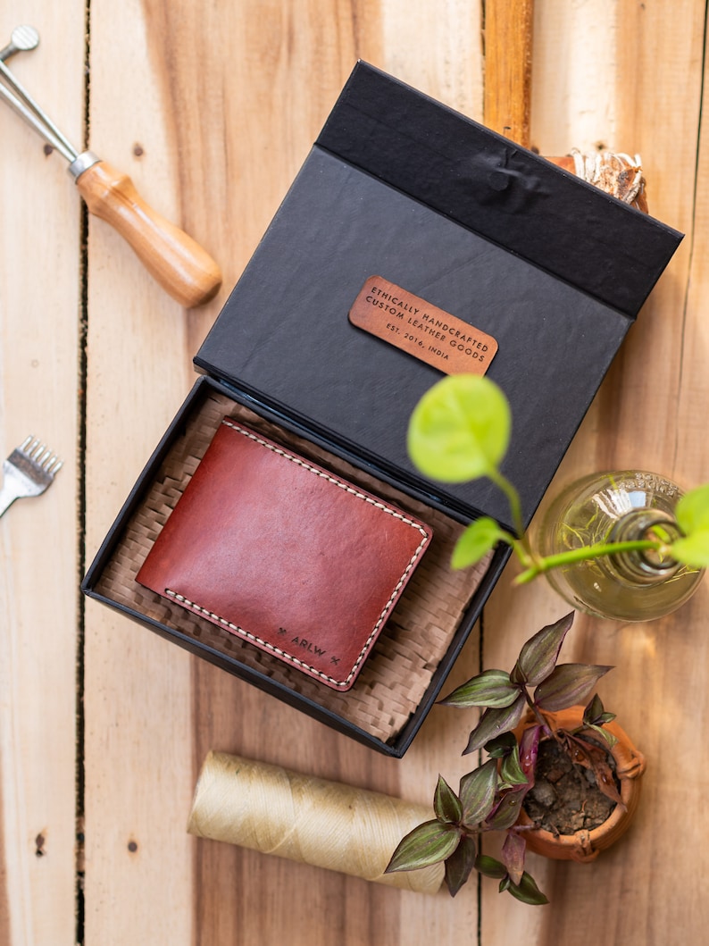 Cartera para pasaporte en piel flor, personalizada y personalizada [marrón tostado y marrón oscuro] imagen 8