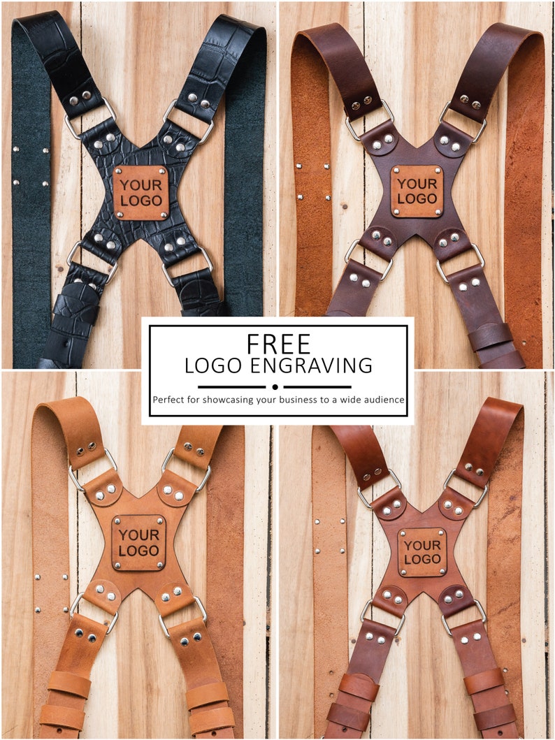 Leather Dual Camera Harness TripleMulti Camera Strap for Photographers Black Matte Finish