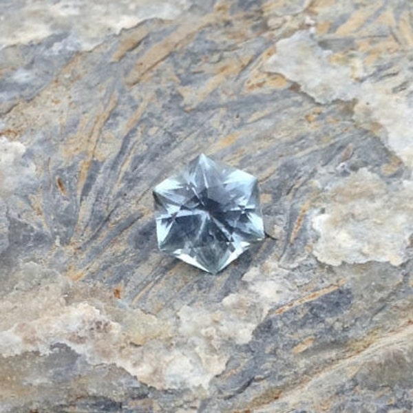 light Sky Blue Montana Sapphire loose gemstone natural untreated from Elderado Bar on Missouri River Fancy cut 1.02 carat Engagement gem