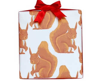 Red Squirrel Wrapping Paper