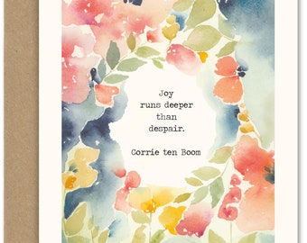 Corrie ten Boom (sl-18) Quote GREETING CARD, June Watercolor, June Watercolor Art, Greeting Cards by June Watercolor