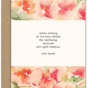 Lord Byron (sl-5) Cita TARJETA DE FELICITACIÓN, Acuarela de junio, Arte de acuarela de junio, Tarjetas de felicitación de acuarela de junio