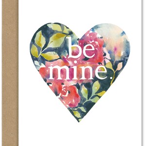 Be Mine Heart (vday-1) GREETING CARD, June Watercolor, June Watercolor Art, Greeting Cards by June Watercolor