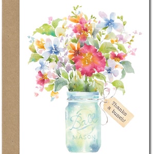 Bedankt een stelletje (thx-4) WENSKAART, juni aquarel, juni aquarel kunst, wenskaarten van juni aquarel