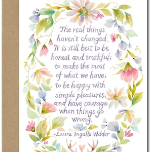Laura Ingalls Wilder (I) (evry-8) WENSKAART, juni aquarel, juni aquarel kunst, wenskaarten van juni aquarel