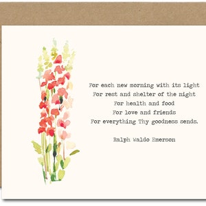 Ralph Waldo Emerson (II) (sl-16) Citação CARTÃO, Aquarela de junho, Arte em aquarela de junho, Cartões de felicitações até Aquarela de junho