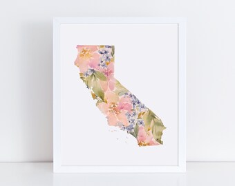 California Love (boho-7) ART PRINT, June Watercolor, California Print, California Painting, California Art, Boho Decor, Boho Print