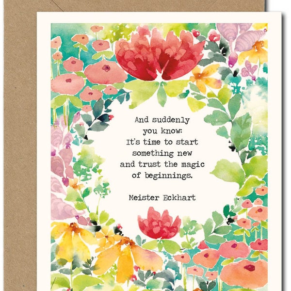 Meister Eckhart (sl-25b) Quote GREETING CARD, June Watercolor, June Watercolor Art, Greeting Cards by June Watercolor