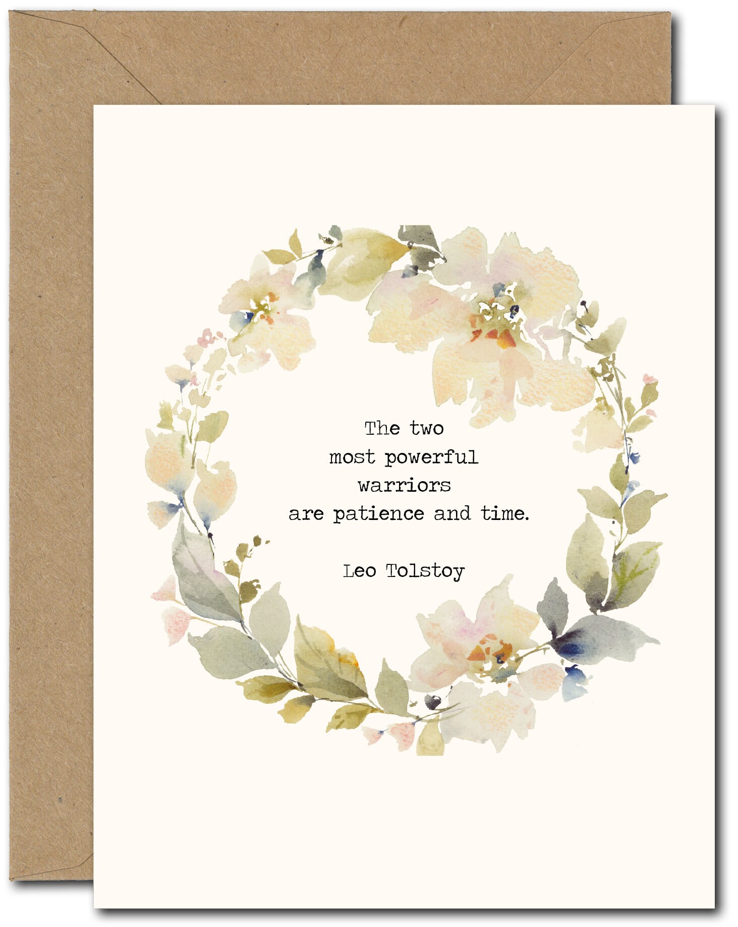 Leo Tolstoy (sl-23) Quote GREETING CARD, June Watercolor, June Watercolor Art, Greeting Cards by June Watercolor