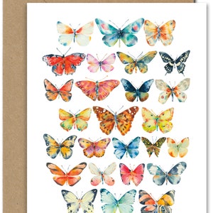 Large Butterflies (evry-3) GREETING CARD, June Watercolor, June Watercolor Art, Greeting Cards by June Watercolor