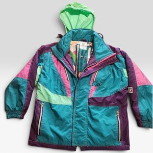 Vintage Ski Jacket Tealpurple Pink Y2k Olympics Oliver Tree Retro Colmar Italy M
