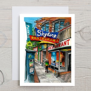 Skyline Restaurant Toronto Grußkarte