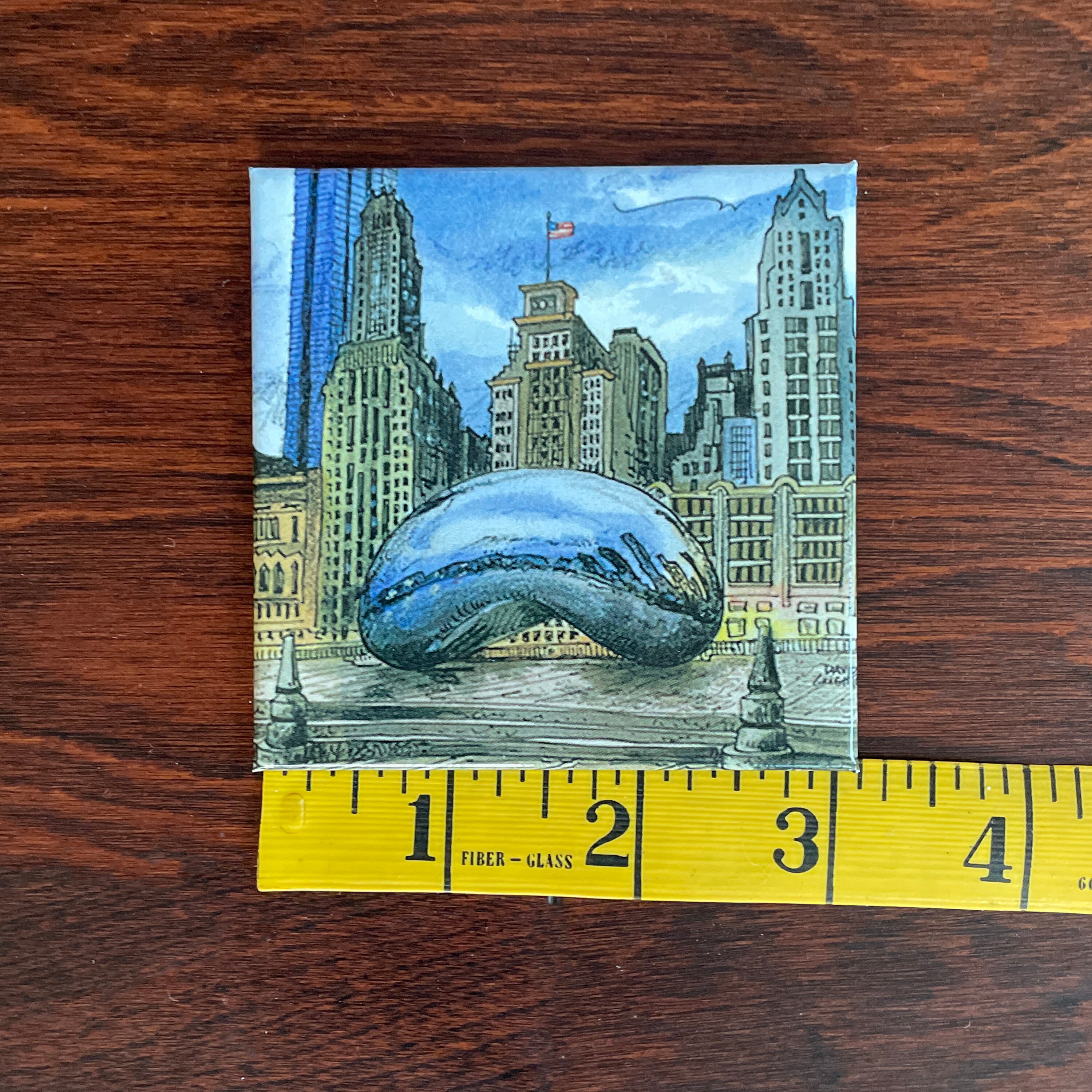 Aimant Frigo Chicago Bean - Souvenir Architecture - Acrylique 6,5x9,5cm