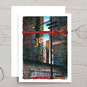 Caja navideña del distrito financiero, Navidad en King and Bay, tarjetas navideñas de Toronto, tarjetas de tranvía de Toronto, tarjetas de felicitación de Toronto