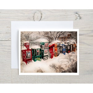 Cartões de Natal de caixas de notícias de inverno, cartões caprichosos de boas festas, saudações sazonais, cartões de inverno, cartões de boas festas