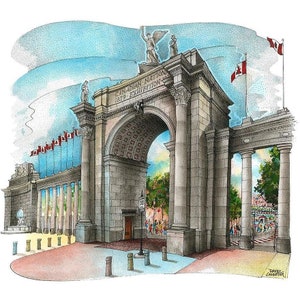 Prince's Gates Toronto Poster | Toronto Art Prints Canada Travel Decor |  CNE Art Prints