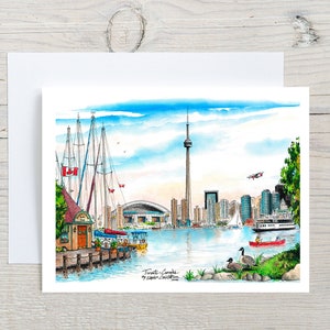 Toronto Skyline Island Greeting Card | Toronto Art Card | Toronto Souvenir | Toronto Skyline Card