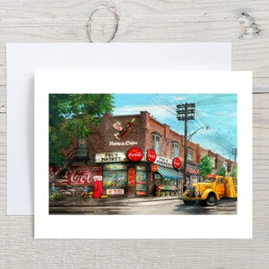 vintage Coca Cola Variety Store Carte De Vœux | Carte pour lettres d'art urbain