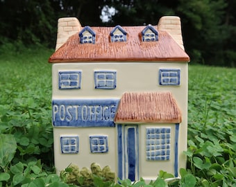 POST OFFICE Canister - Vintage Haldon Group Storage Container Pantry Jar Mail Recipe Box House w/ Lid Village Farmhouse Kitchen Home Decor
