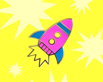 /'F*ck Off/' Rocketship Hard Enamel Pin