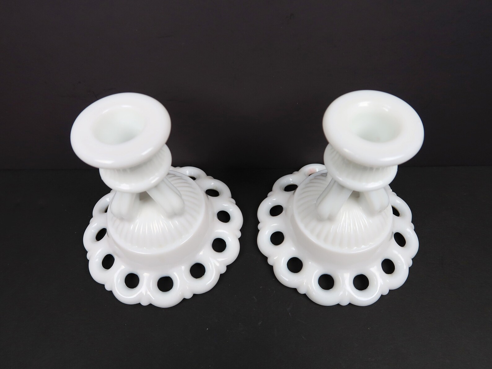 MILK GLASS Candle Holders Westmoreland Candlestick Etsy