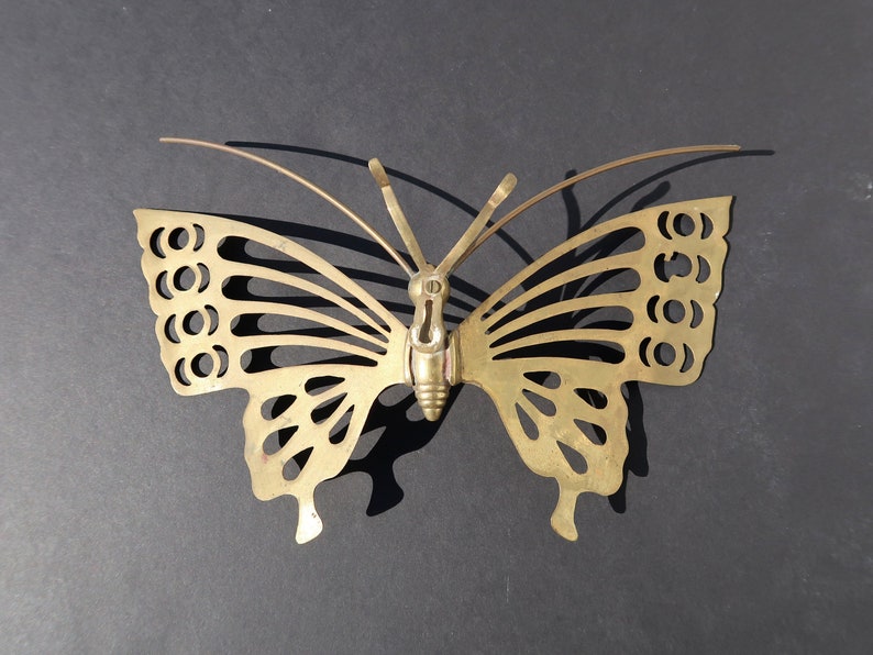 3D BRASS BUTTERFLY Wall Decor Vintage Gold Metal Insect Etsy