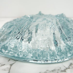 DUSTY BLUE Catchall Vintage Ash Tray Glass Pastel Icy Blue Ring Jewelry Trinket Dish Bowl Mid Century Modern Ice Fungi Tabletop Home Decor image 5