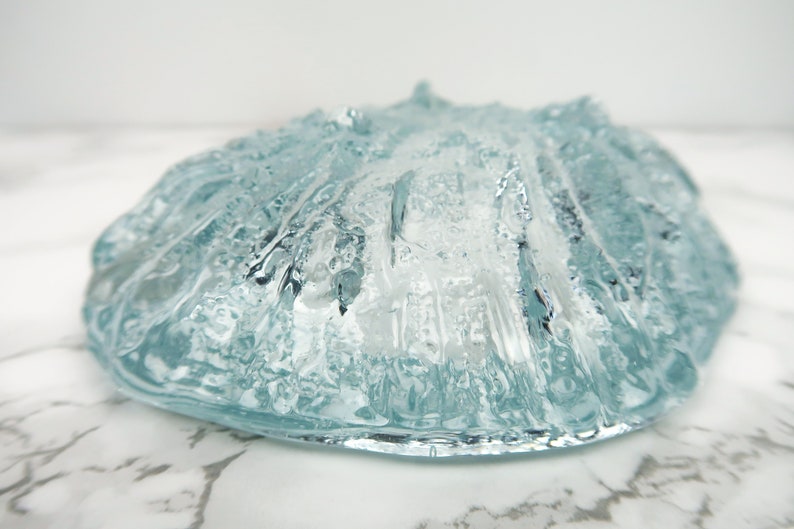 DUSTY BLUE Catchall Vintage Ash Tray Glass Pastel Icy Blue Ring Jewelry Trinket Dish Bowl Mid Century Modern Ice Fungi Tabletop Home Decor image 5