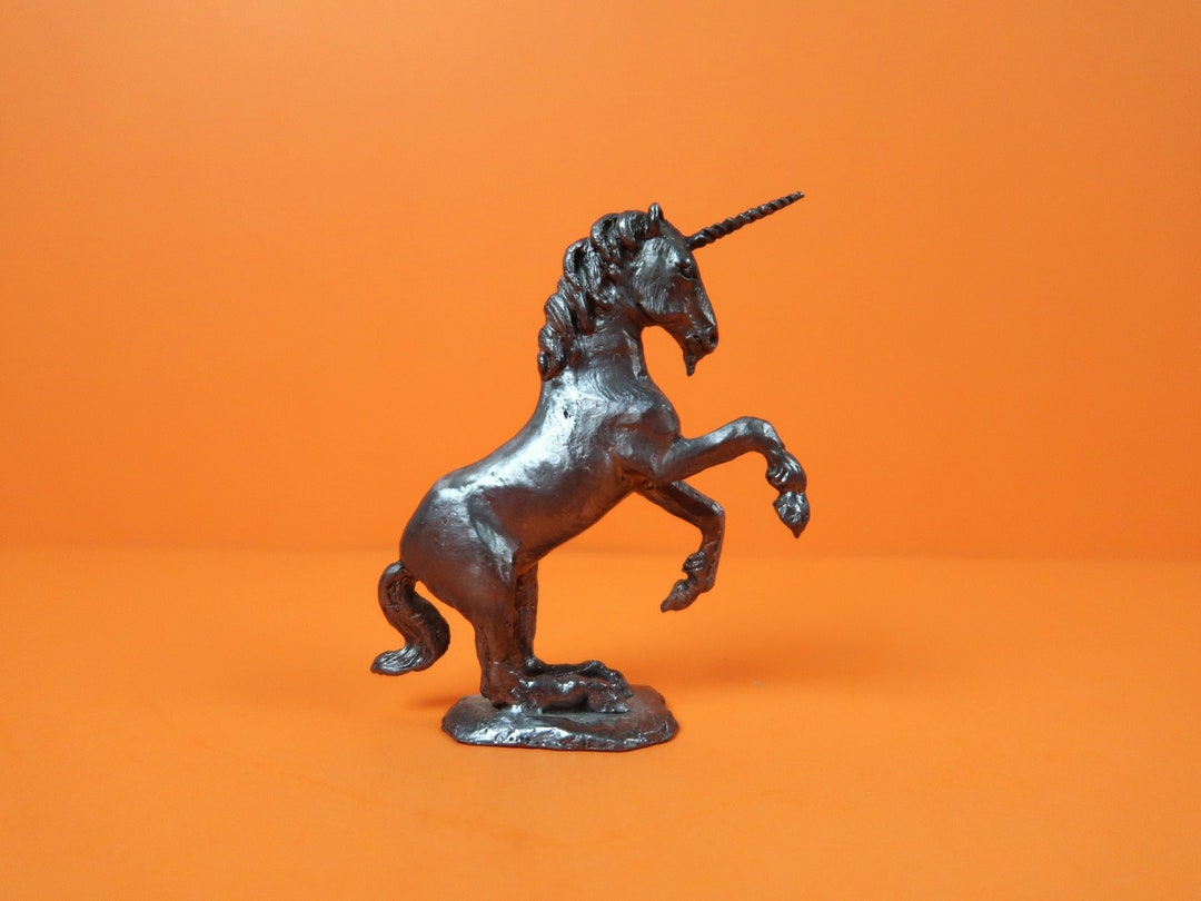 UNICORN Figurine Vintage Pewter Handcrafted Figure Fantasy Etsy