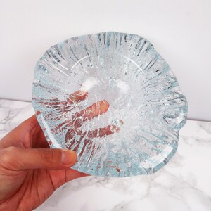 DUSTY BLUE Catchall Vintage Ash Tray Glass Pastel Icy Blue Ring Jewelry Trinket Dish Bowl Mid Century Modern Ice Fungi Tabletop Home Decor image 6