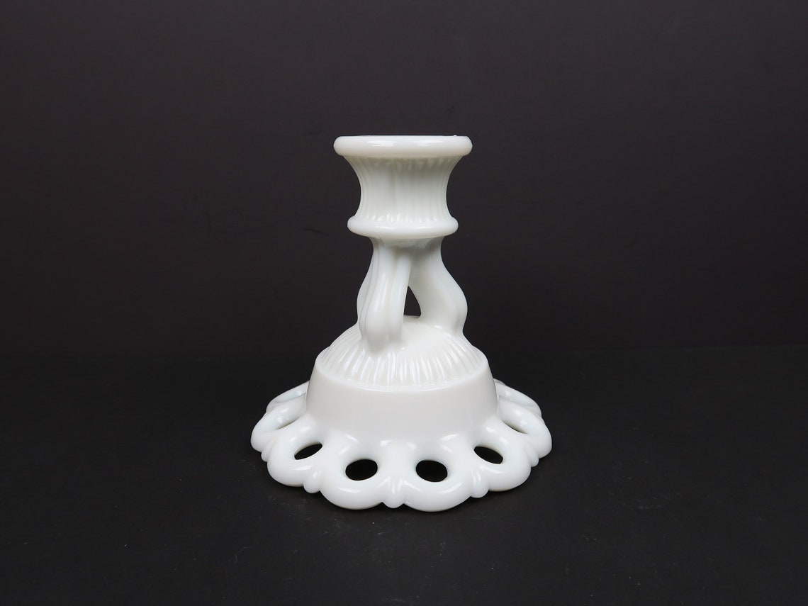 MILK GLASS Candle Holders Westmoreland Candlestick Etsy
