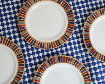 4 PLATES - RAMSES Fitz and Floyd Appetizer Dessert Plate Set - Vintage FF Small Kitchen Dining Serving Entertaining Party Home Decor - Japan