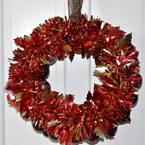 Burgundy, Brown and shops Gold Ornament Wreath- 18 inches