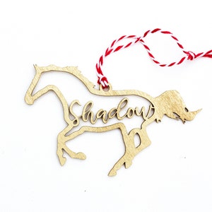 Running Horse Ornament, Horse Ornament, Custom Pet Ornament, Pet Stocking, Personalized Ornament