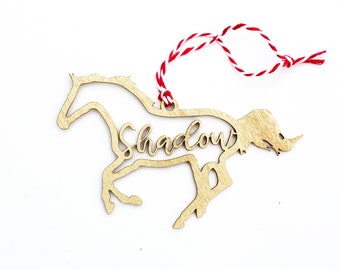 Running Horse Ornament, Horse Ornament, Custom Pet Ornament, Pet Stocking, Personalized Ornament