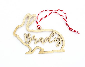 Bunny Ornament, Rabbit Ornament, Custom Pet Ornament, Pet Stocking, Personalized Ornament
