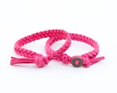 DARK PINK Essential Oil Diffuser Bracelet, Braided Faux Suede Bracelet