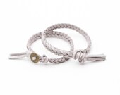 SILVER SPARKLES Essential Oil Diffuser Bracelet, Braided Faux Suede Bracelet