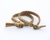 GOLD Essential Oil Diffuser Bracelet, Braided Faux Suede Bracelet
