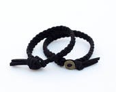 BLACK Essential Oil Diffuser Bracelet, Braided Faux Suede Bracelet
