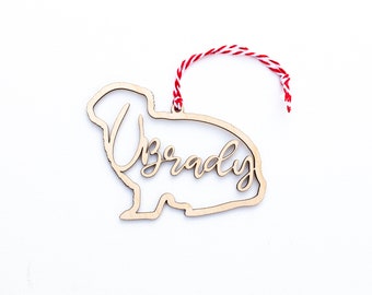 Floppy Ear Bunny Ornament, Rabbit Ornament, Custom Pet Ornament, Pet Stocking, Personalized Ornament